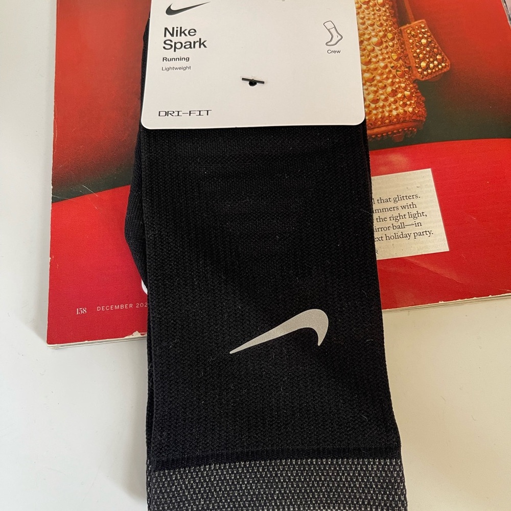 Nike Spark Black and Gray Athletic Running Socks